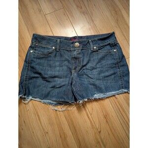 Wrangler Cutoff Jean Shorts 13/14 09MWZBF Dark Wash Frayed Daisy Dukes
